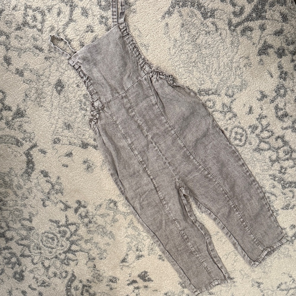 Zara Textured Gray Overalls